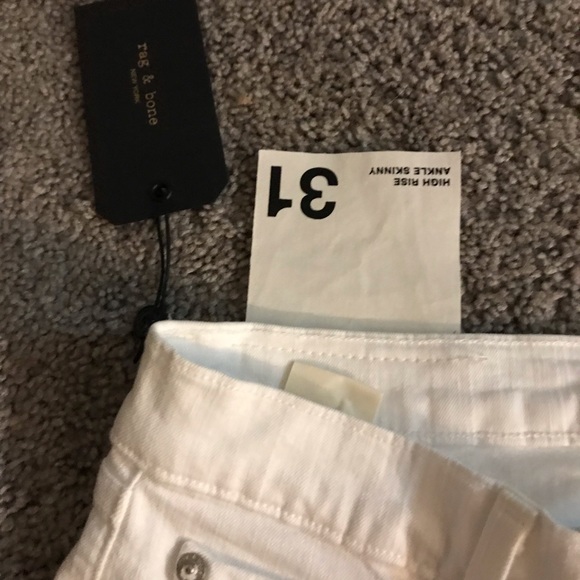 NWT rag & bone white high rise skinny jeans - Picture 5 of 8